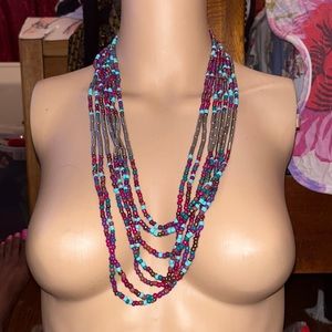 Multi color beaded necklace